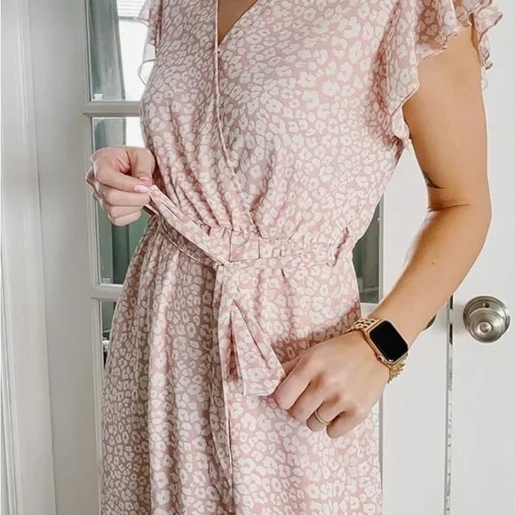 PrettyGarden | Dresses | Nbw Pretty Garden Blush Ruffle Sleeve Dress |  Poshmark